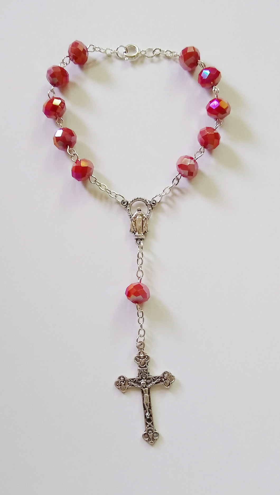 Red Our Lady of Grace Auto Rosary