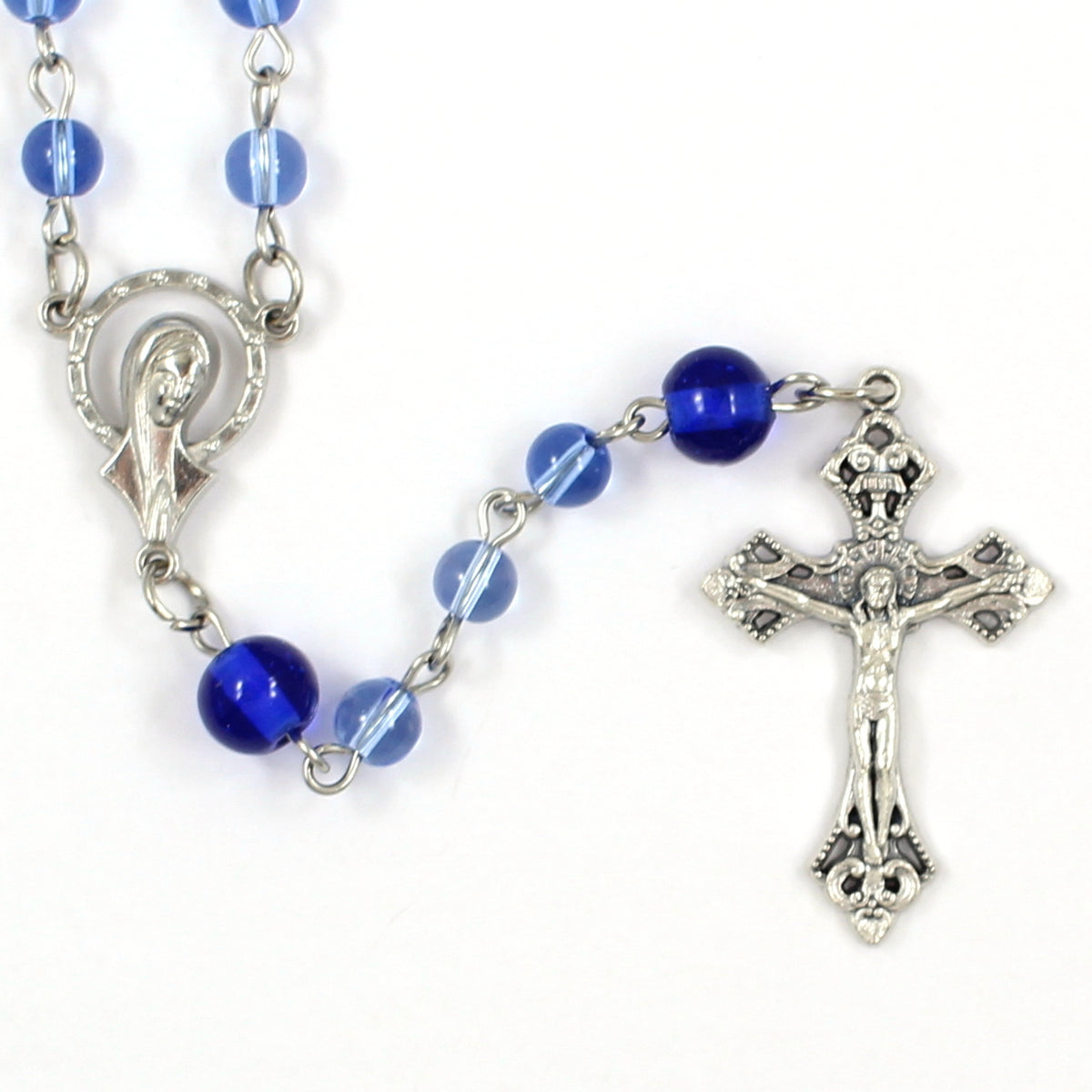 Blue Madonna Handmade Traditional Catholic Rosary – Gifts by Beth