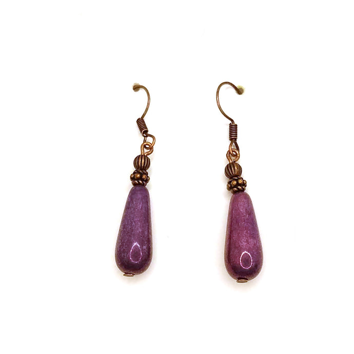 Purple Drop Earrings